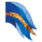 custom blues and gold color guard swing flag