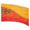 custom yellow, orange, and red color guard flag