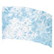 light blue background with white snowflakes printed color guard flag