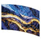 blue, purple and gold swirly wavy pattern printed color guard flag