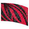 red and black printed color guard flag