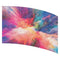Burst blues, pinks, and purples printed color guard flag