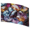 colorful gems printed on a poly china silk color guard flag