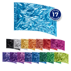 seventeen available colors of solid ultra lamé arc flags